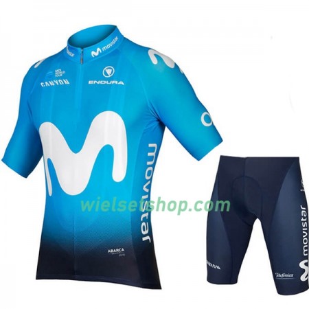Fietskleding (Fietsshirt + Fietsbroek Kort) 2018 Movistar Team N001